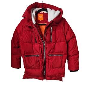 OROLAY Thickened Down Red Puffer Jacket with Hood Kids Size Small